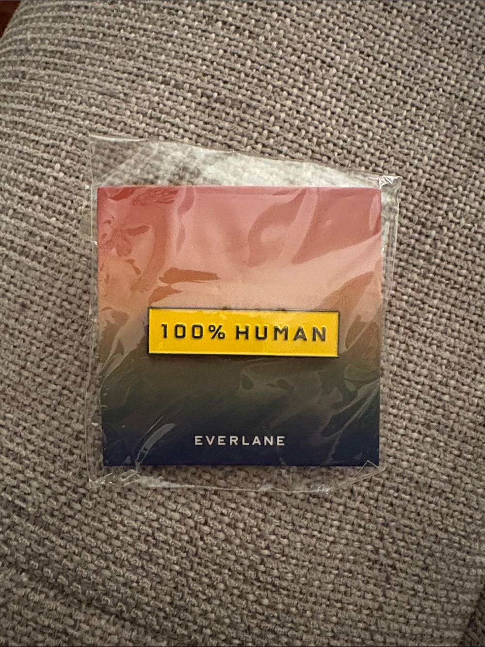 Everlane Yellow "100% HUMAN" Enamel Pin